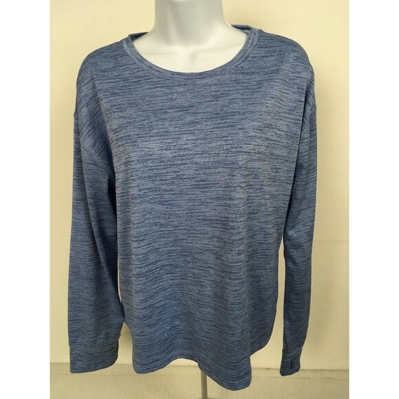 Xersion Womens Top Size  3XL Quick-Dri Blue Long Sleeve Thumb Holes Long Back - Picture 1 of 12